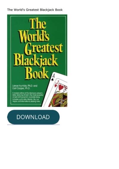 the world's greatest blackjack book pdf free download|Download PDF .